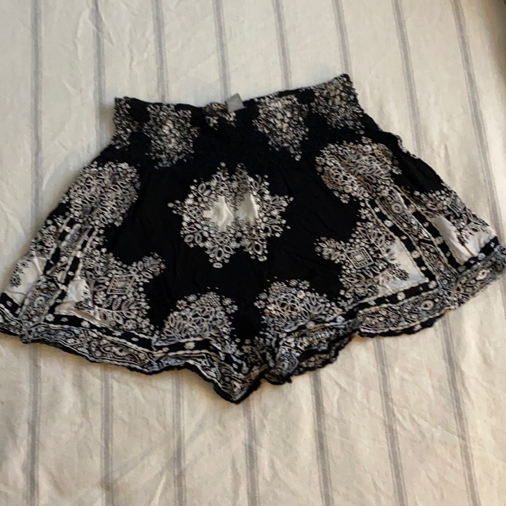 Black and white shorts
